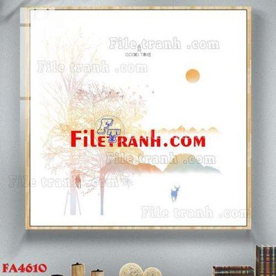 File tranh File gốc in bộ tranh decor treo tráng gương canvas FA4610 (bản gốc) treo phòng ăn