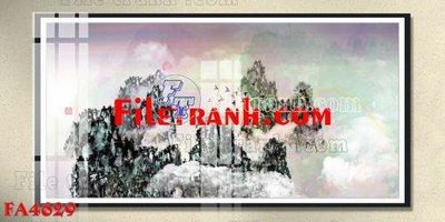 File tranh File gốc in bộ tranh decor treo tráng gương canvas FA4629 (bản gốc) in lụa 5D