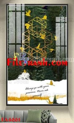 File tranh File gốc in bộ tranh decor treo tráng gương canvas FA4661 (bản gốc) in lụa 3D