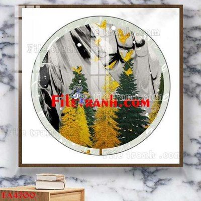 File in trần File gốc in bộ tranh decor treo tráng gương canvas FA4700 (bản gốc) hoa văn