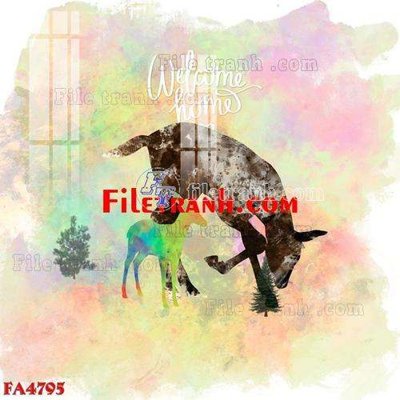 File tranh File gốc in bộ tranh decor treo tráng gương canvas FA4795 (gốc) chủ đề trẻ em