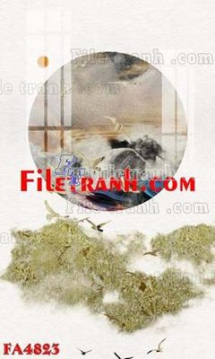 Download file gốc File gốc in bộ tranh decor treo tráng gương canvas FA4823 (in lụa) hoa lá