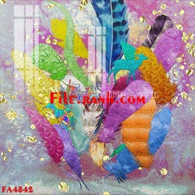 File tranh gốc File gốc in bộ tranh decor treo tráng gương canvas FA4842 (bản đẹp) độc quyền