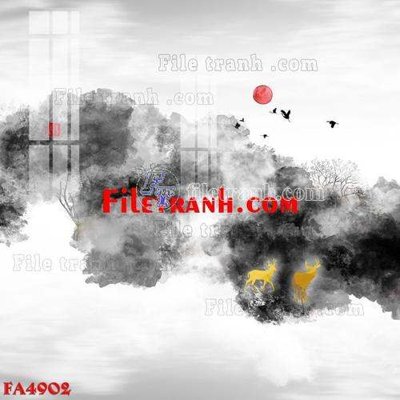 File in trần File gốc in bộ tranh decor treo tráng gương canvas FA4902 (file gốc) phong thủy