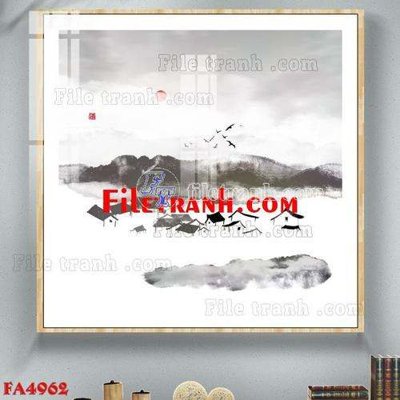 Ảnh gốc File gốc in bộ tranh decor treo tráng gương canvas FA4962 (nét căng) in mica