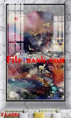 File PSD File gốc in bộ tranh decor treo tráng gương canvas FA4981 (gốc) cho designer