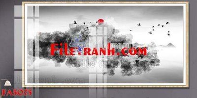 File gốc File gốc in bộ tranh decor treo tráng gương canvas FA5075 (in lụa) họa tiết 3D