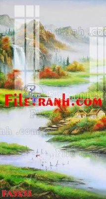 File gốc File gốc in bộ tranh decor treo tráng gương canvas FA5235 (in lụa) tranh mã đáo