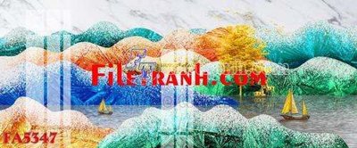 File ảnh File gốc in bộ tranh decor treo tráng gương canvas FA5347 (gốc) in PP, decal