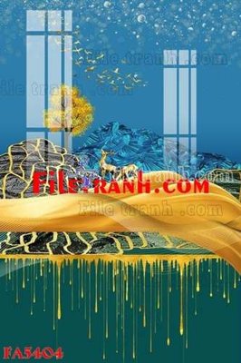 File tranh File gốc in bộ tranh decor treo tráng gương canvas FA5404 (bản gốc) in lụa dán tường