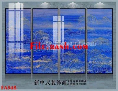 File tranh trang trí File gốc in bộ tranh decor treo tráng gương canvas FA542 (file gốc)