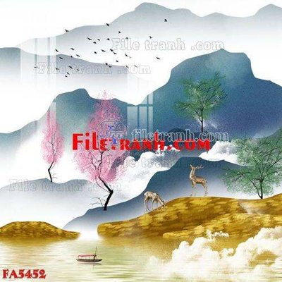 File in ấn File gốc in bộ tranh decor treo tráng gương canvas FA5452 (bản gốc) cao cấp