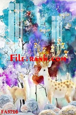 Ảnh gốc File gốc in bộ tranh decor treo tráng gương canvas FA5728 (độ nét cao) in mica