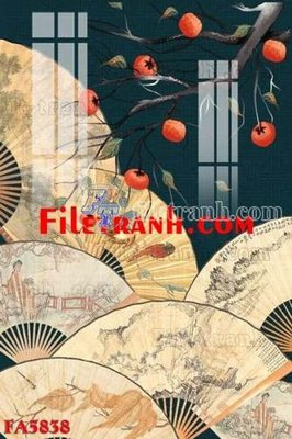 File in trần File gốc in bộ tranh decor treo tráng gương canvas FA5838 (bản gốc) hoa văn