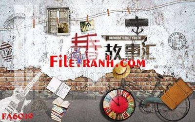 File tranh File gốc in bộ tranh decor treo tráng gương canvas FA6019 (gốc) chủ đề trẻ em