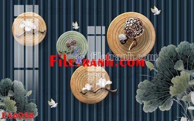 File ảnh File gốc in bộ tranh decor treo tráng gương canvas FA6028 (gốc) in PP, decal
