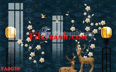 File tranh in trần 3D File gốc in bộ tranh decor treo tráng gương canvas FA6039 (ảnh gốc)