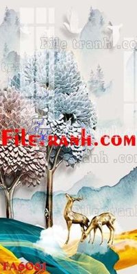 File gốc File gốc in bộ tranh decor treo tráng gương canvas FA6061 (in lụa) trang trí tường