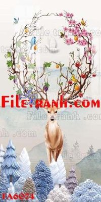 Tải file File gốc in bộ tranh decor treo tráng gương canvas FA6074 (gốc) chủ đề hoa sen