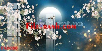 Hình ảnh file gốc in lụa File gốc in bộ tranh decor treo tráng gương canvas FA6088