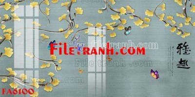 File in trần File gốc in bộ tranh decor treo tráng gương canvas FA6100 (file gốc) hoa văn 3D