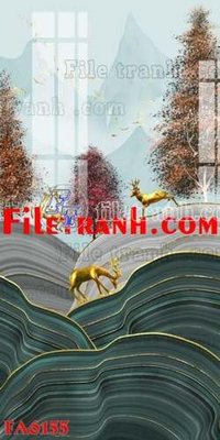 File tranh File gốc in bộ tranh decor treo tráng gương canvas FA6155 (file gốc) chủ đề phong thủy