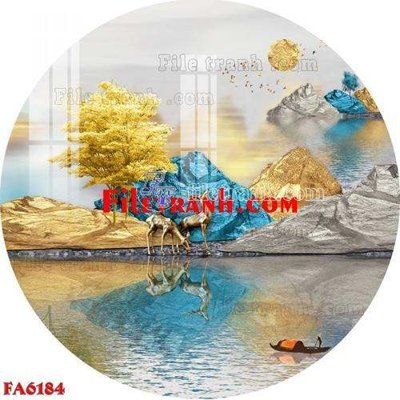 File in trần File gốc in bộ tranh decor treo tráng gương canvas FA6184 (bản gốc) trời sao