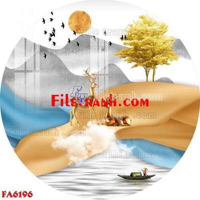 Download file gốc File gốc in bộ tranh decor treo tráng gương canvas FA6196 (in lụa) nghệ thuật