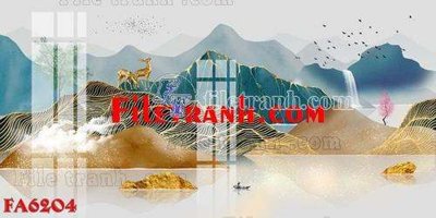 File gốc File gốc in bộ tranh decor treo tráng gương canvas FA6204 (trang trí) phòng trẻ em