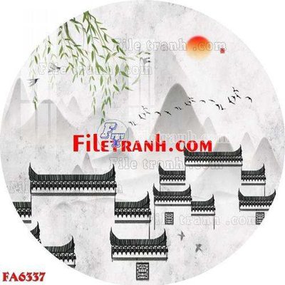 File tranh File gốc in bộ tranh decor treo tráng gương canvas FA6337 (file gốc) chủ đề phong thủy
