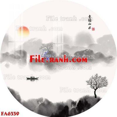 File gốc File gốc in bộ tranh decor treo tráng gương canvas FA6339 (in lụa) tranh mã đáo