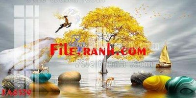 File gốc File gốc in bộ tranh decor treo tráng gương canvas FA6379 (in 3D) nghệ thuật