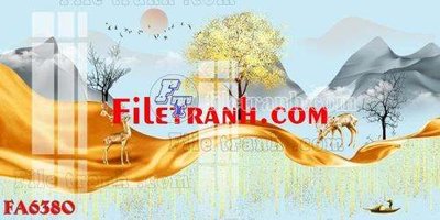 File tranh File gốc in bộ tranh decor treo tráng gương canvas FA6380 (gốc) in backlit film