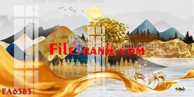 File ảnh File gốc in bộ tranh decor treo tráng gương canvas FA6383 (gốc) in backdrop sự kiện