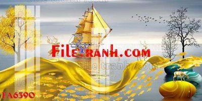 File tranh File gốc in bộ tranh decor treo tráng gương canvas FA6390 (bản gốc) in lụa 3D