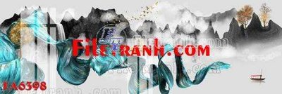 File tranh in trần 3D File gốc in bộ tranh decor treo tráng gương canvas FA6398 (ảnh gốc)