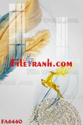 File tranh File gốc in bộ tranh decor treo tráng gương canvas FA6440 (bản gốc) in lụa 3D