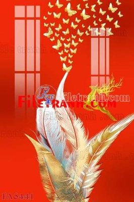 File gốc File gốc in bộ tranh decor treo tráng gương canvas FA6441 (cho in UV) siêu nét