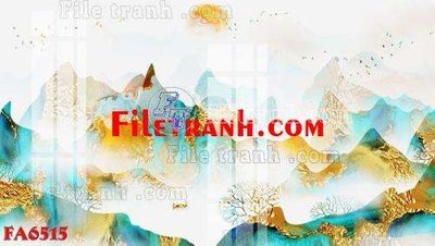 File tranh File gốc in bộ tranh decor treo tráng gương canvas FA6515 (bản gốc) in lụa dán tường