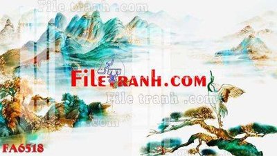Download file gốc File gốc in bộ tranh decor treo tráng gương canvas FA6518 (in lụa) tranh 3D