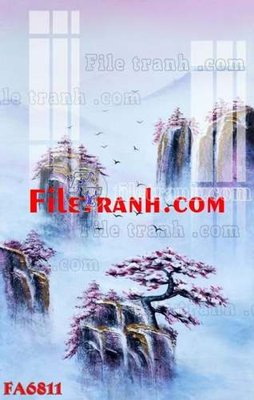 File in trần File gốc in bộ tranh decor treo tráng gương canvas FA6811 (bản gốc) bầu trời