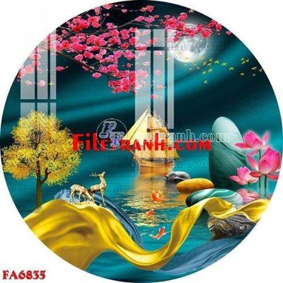 File in ấn File gốc in bộ tranh decor treo tráng gương canvas FA6835 (bản gốc) sắc nét