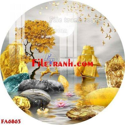 File gốc File gốc in bộ tranh decor treo tráng gương canvas FA6863 (trang trí) phòng trẻ em