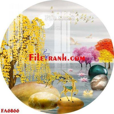 File tranh gốc File gốc in bộ tranh decor treo tráng gương canvas FA6866 (bản đẹp) độc quyền