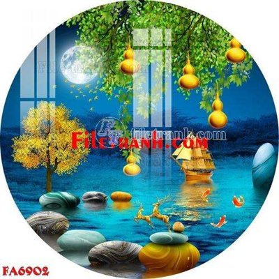 File in ấn File gốc in bộ tranh decor treo tráng gương canvas FA6902 (bản gốc) chất lượng cao