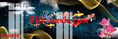 File gốc File gốc in bộ tranh decor treo tráng gương canvas FA6955 (in lụa) tranh mã đáo