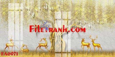 Ảnh gốc file in lụa File gốc in bộ tranh decor treo tráng gương canvas FA6971 chi tiết