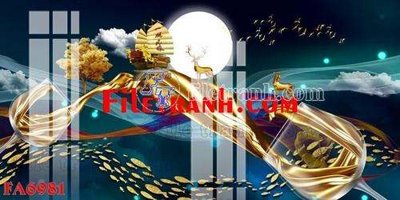 File in trần File gốc in bộ tranh decor treo tráng gương canvas FA6981 (file gốc) chủ đề vũ trụ