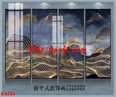 File gốc File gốc in bộ tranh decor treo tráng gương canvas FA733 (trang trí) phòng làm việc