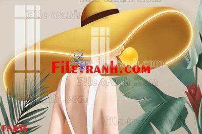 File gốc File gốc in bộ tranh decor treo tráng gương canvas FA835 (in lụa) trang trí tường